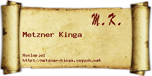 Metzner Kinga névjegykártya